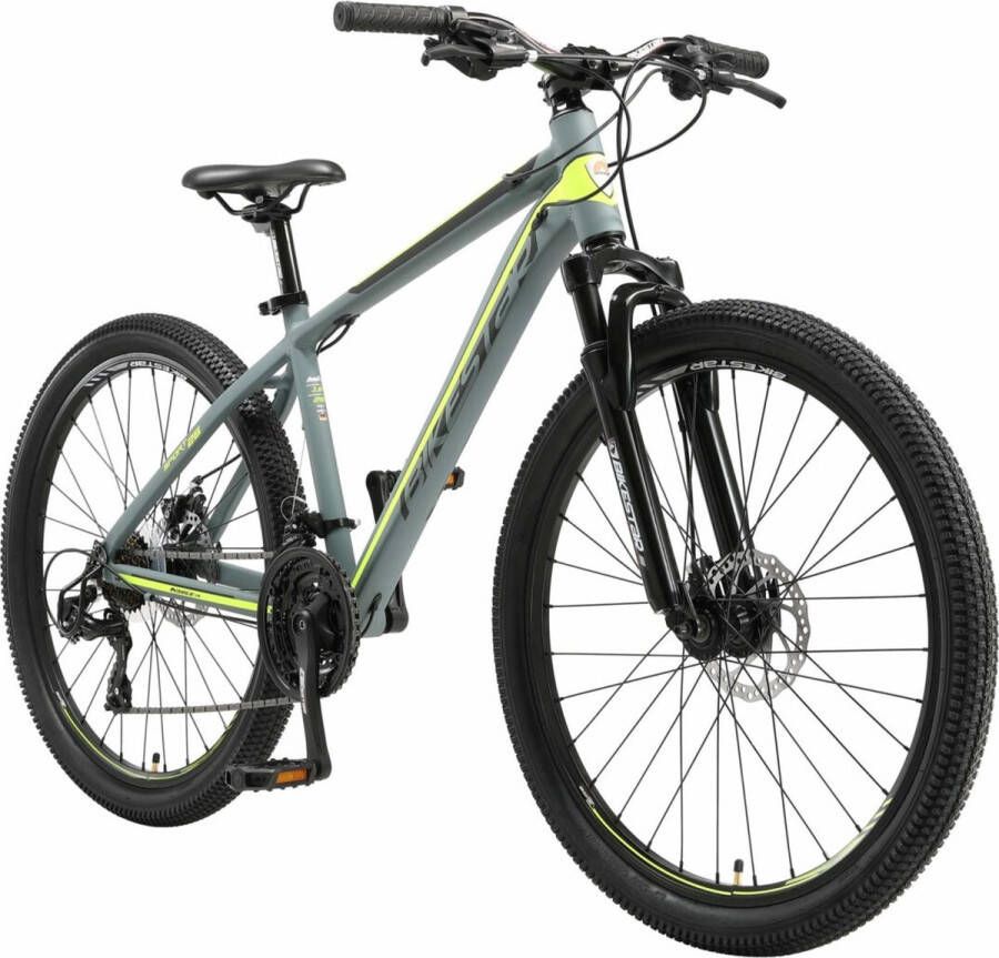 Bikestar 26 inch 21 speed hardtail Sport MTB grijs geel - Foto 2