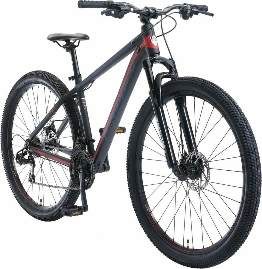 Bikestar 29 inch 21 speed hardtail Sport MTB zwart rood - Foto 2