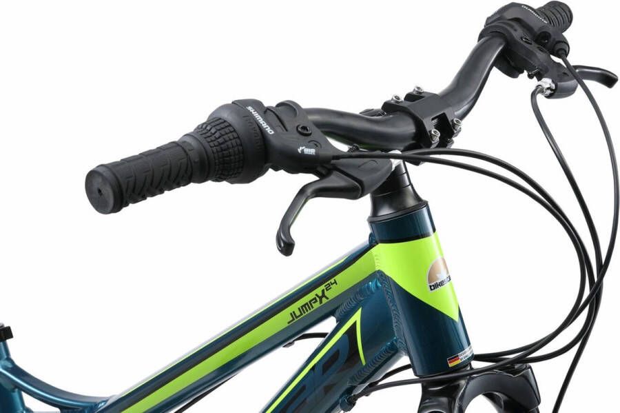 Bikestar 24 inch hardtail MTB 21 speed blauw groen - Foto 2