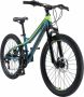 Bikestar 24 inch hardtail MTB 21 speed blauw groen - Thumbnail 1