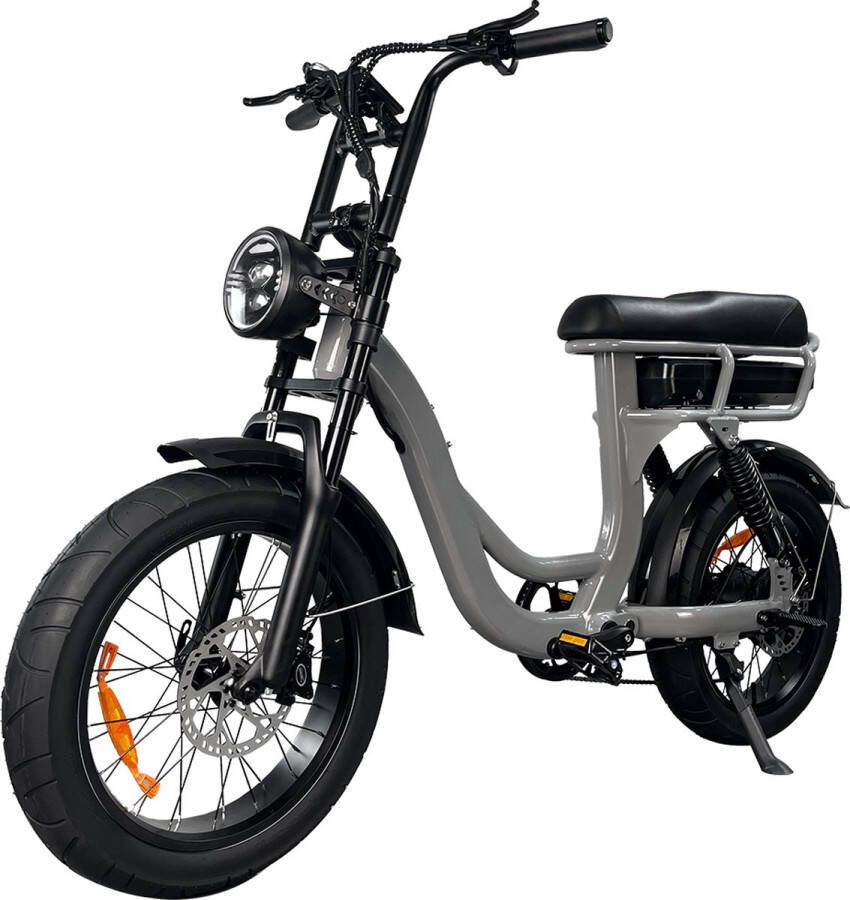 Comfort Inz EB8 Fatbike E Bike Elektrische Fiets 250W 17.5 Ah Hydraulische Remmen -Inc. Alarm en kettingslot Grijs