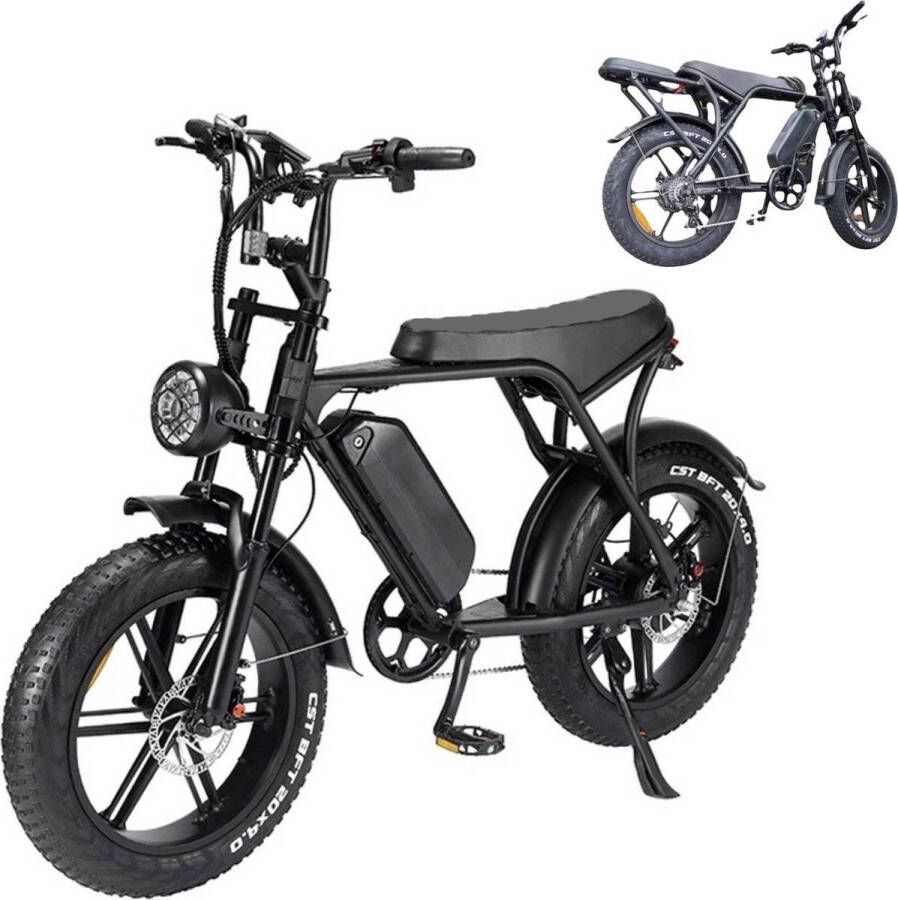 Comfort Inz V8 5.0- Fatbike Elektrische Fiets E Bike 15 Ah Accu 250W Zwart Incl. Achterzitje