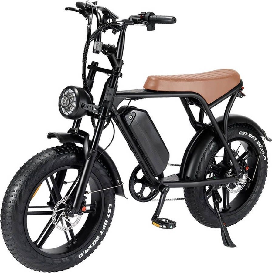 Comfort Inz V8 5.0- Fatbike Elektrische Fiets E Bike Hydraulische Remmen Model 15 Ah Accu 250W Bruin Zadel