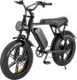 Comfort Inz V8 5.5 Hydraulische rem model Fatbike Elektrische Fiets E Bike 250W 15Ah Zwart Incl. Achterzitje + GPS Tracker - Thumbnail 1
