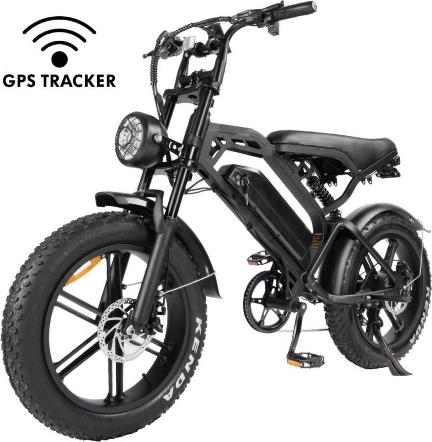 Comfort Inz V20 Fatbike E Bike 250W 15Ah Hydraulische Remmen Model Met Voetsteuntjes Zwart- Incl. GPS Tracker