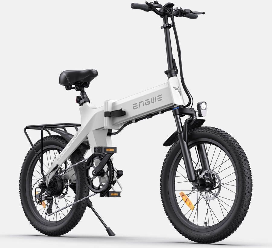 Fattire C20 PRO opvouwbare e-bike 250 Watt motorvermogen maximale snelheid 25km u 20X3.5 banden 7 versnellingen Wit