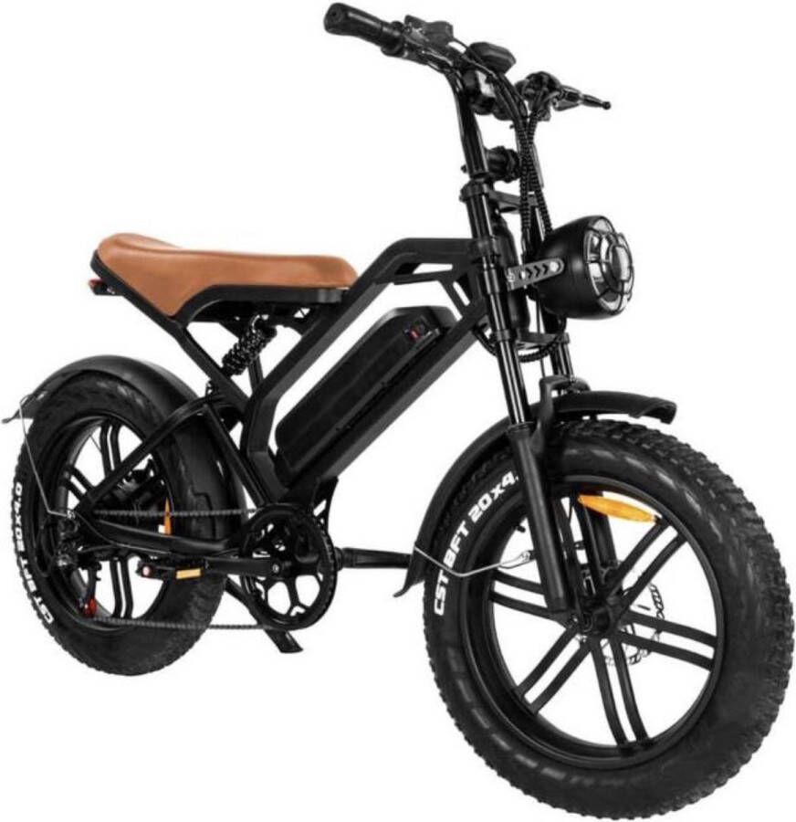 Funstar Fatbike OUXI V20 [Nieuwste 2024 Model] E bike Hydraulische Rem Bluetooth Met Extra remblokje Zwart Elektrische Fatbike E-Fatbike 7 versnellingen