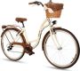Goetze Style Vintage retro stadsfiets damesfiets hollandwiel 28 inch aluminium wielen diepe instap terugtraprem mand met bekleding - Thumbnail 1